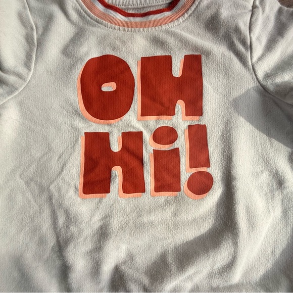 Cat & Jack White and Orange 'Oh Hi!' Sweatshirt - Picture 4 of 4